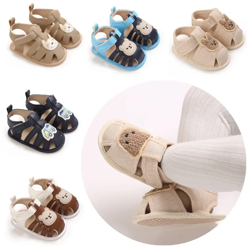 Infant Pre-walker Baby Shoes 0-18 Months, Boys Baotou Closed Toe Sandals, Cute Bear Soft Comfort Anti-Kick Daily Shoes
Infant Pre-walker Baby Shoes 0-18 Months, Boys Baotou Closed Toe Sandals, Cute Bear Soft Comfort Anti-Kick Daily Shoes