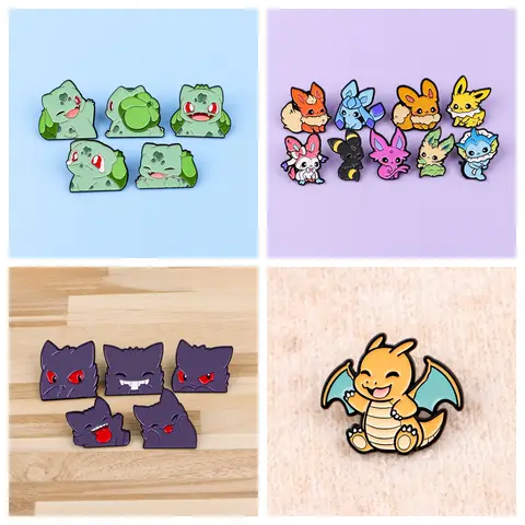 Cute Monster Enamel Pin Anime Game Badges on Backpack Cartoon Dragon Brooches Hat Lapel Pins Cosplay Accessories Toys Gifts
