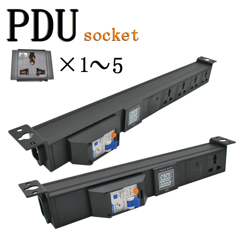 PDU power strip network cabinet rack 10A universal socket 16A Short circuit switch 1-5AC with Lightning protection of ammeter
PDU power strip network cabinet rack 10A universal socket 16A Short circuit switch 1-5AC with Lightning protection of ammeter