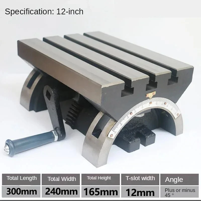(Sea shipping) 12 Inch Tilting Table Adjustable Angle Table Milling Machine Table
(Sea shipping) 12 Inch Tilting Table Adjustable Angle Table Milling Machine Table