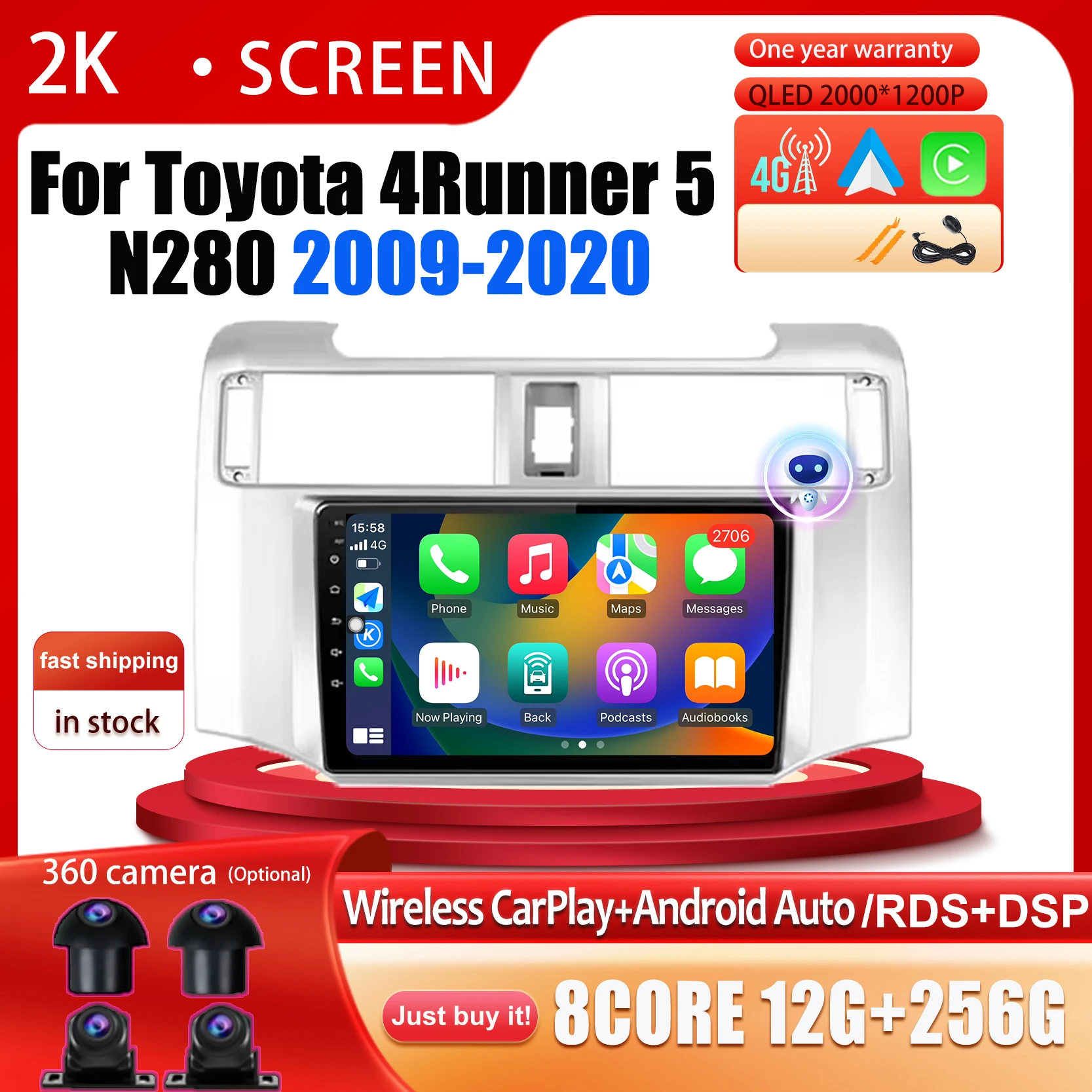 Carplay Android 14 For Toyota 4 Runner 5 N280 2009 - 2020 Car Radio Multimedia Stereo Player WiFi GPS Navigation Car Accessories
Carplay Android 14 For Toyota 4 Runner 5 N280 2009 - 2020 Car Radio Multimedia Stereo Player WiFi GPS Navigation Car Accessories