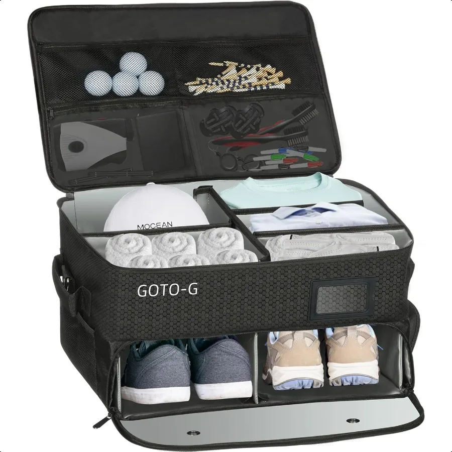 3 Layer Golf Trunk Organizer for 2 Pair Size 13 Shoes Large Capacity Gifts for Men with Waterproof Separate Ventilated Storage
3 Layer Golf Trunk Organizer for 2 Pair Size 13 Shoes Large Capacity Gifts for Men with Waterproof Separate Ventilated Storage
