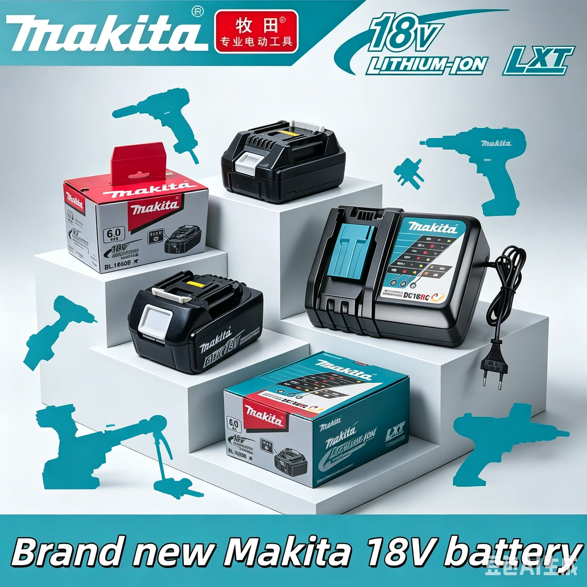 Long Endurance Genuine Makita Lithium Pack 18V 6Ah, Full Compatibility Spare Battery for BL1815 BL1830B BL1840 BL1850 Series
Long Endurance Genuine Makita Lithium Pack 18V 6Ah, Full Compatibility Spare Battery for BL1815 BL1830B BL1840 BL1850 Series
