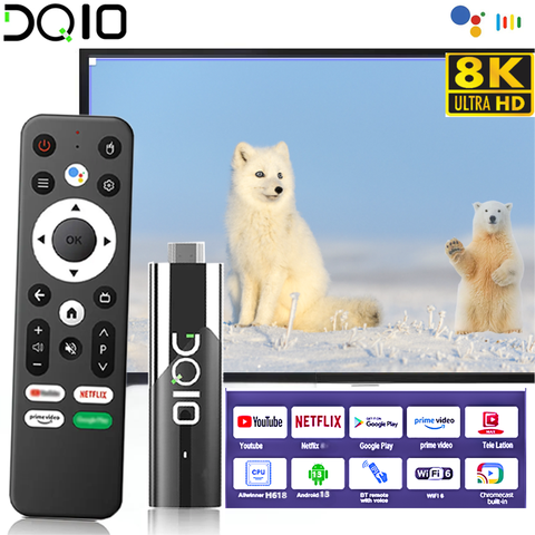 Smart TV Stick Android13.0 Allwinner H618 BT5.0 Google Voice 8k Wifi6 Youtube Famiglia Home theater Lettore multimediale Android TV Stick
