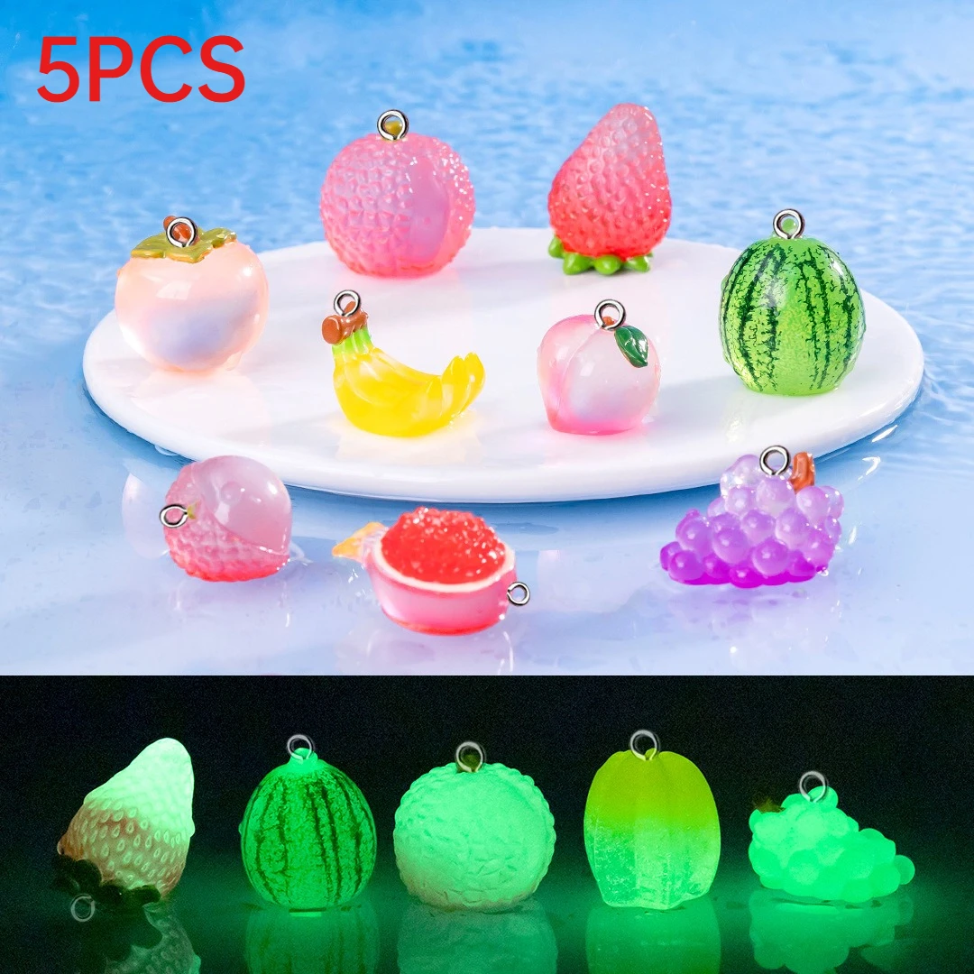 5Pcs Glow In Dark Simulation Fruit Resin Charms Mini Figurines DIY Accessories For Keychains Desk Decor Pendants
5Pcs Glow In Dark Simulation Fruit Resin Charms Mini Figurines DIY Accessories For Keychains Desk Decor Pendants