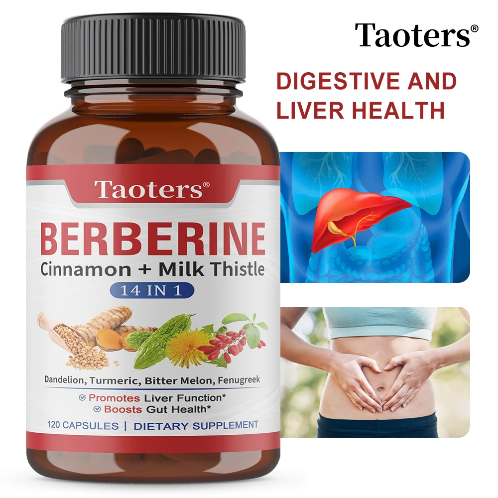 Berberine Capsules with Cinnamon, Milk Thistle, Support Cardiovascular Gut Liver Health, Balance Metabolism Boost Immunity
Berberine Capsules with Cinnamon, Milk Thistle, Support Cardiovascular Gut Liver Health, Balance Metabolism Boost Immunity