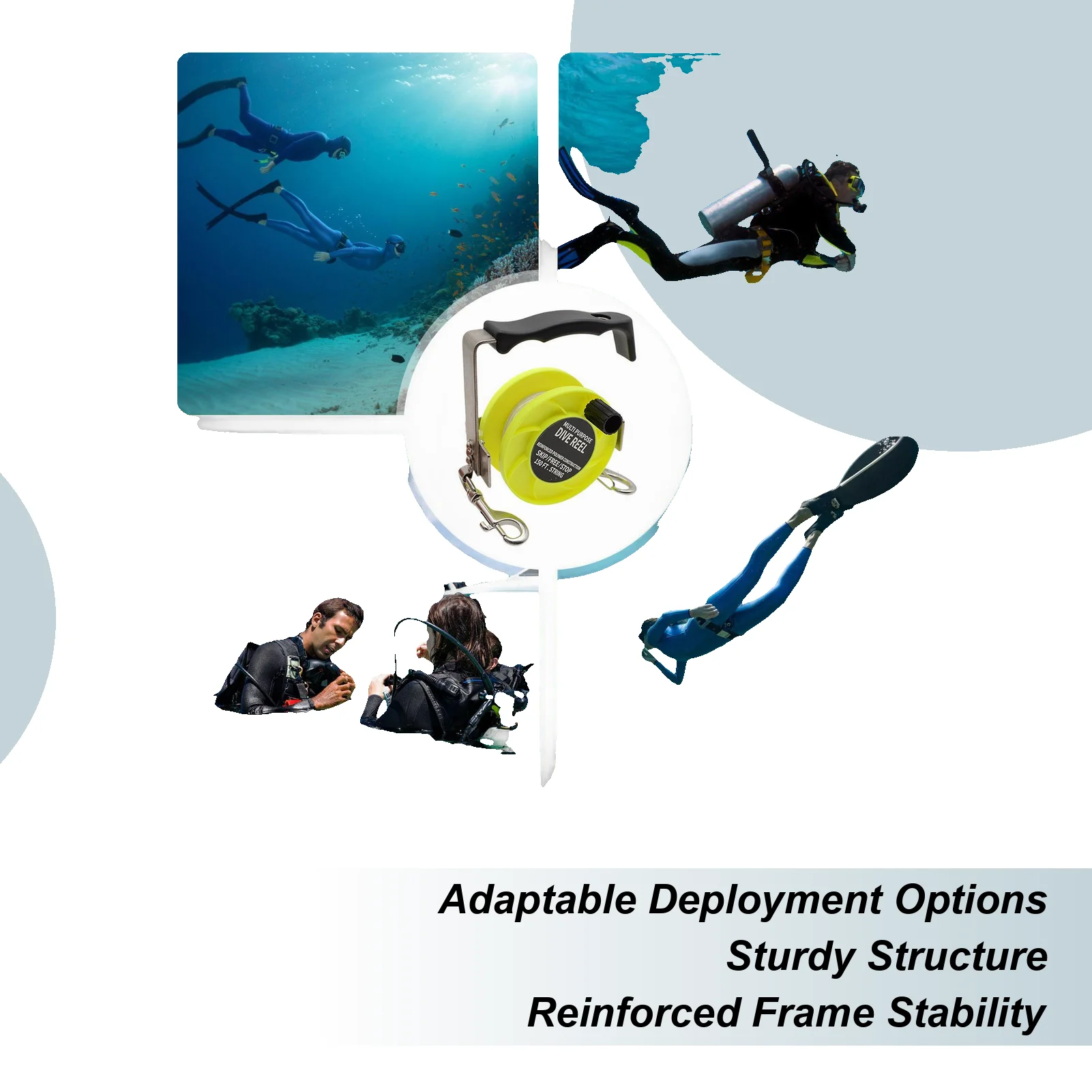 Diving Reel Spool 290FT Ergonomic Heavy Duty Adjustable Nylon Diving Tool For Snorkeling Spearfishing Boat Outdoor Beach
Diving Reel Spool 290FT Ergonomic Heavy Duty Adjustable Nylon Diving Tool For Snorkeling Spearfishing Boat Outdoor Beach