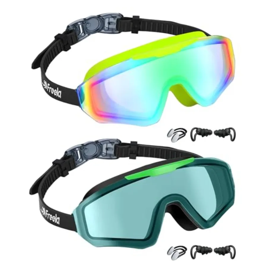 Freela 2 Pack Swim Goggles for 8-16, Anti-Fog UV Protection Extra Silicone Layer Swimming Goggles for Youth Boys Girls
Freela 2 Pack Swim Goggles for 8-16, Anti-Fog UV Protection Extra Silicone Layer Swimming Goggles for Youth Boys Girls
