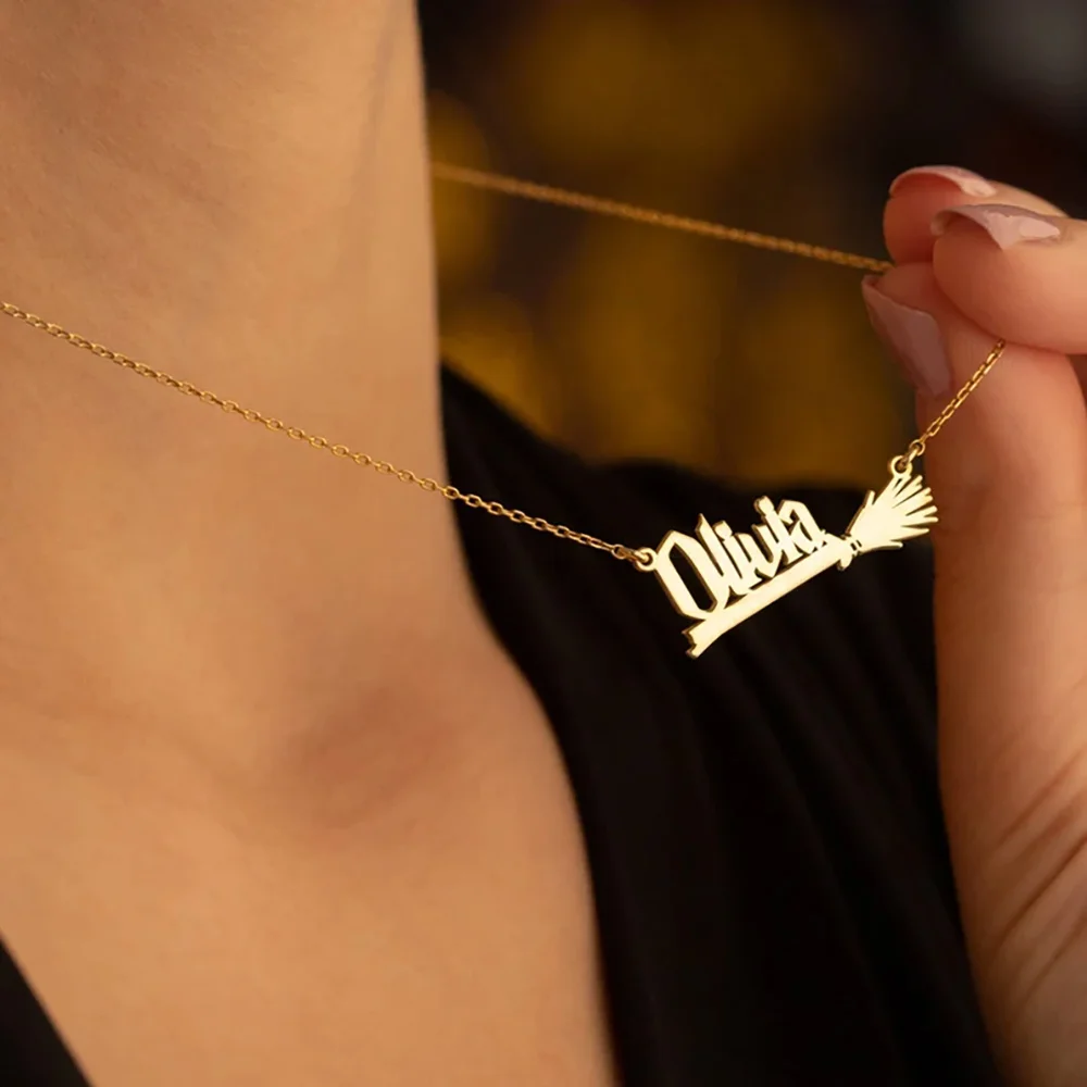 Custom Name Necklace for Women Men Gold Stainless Steel Broom Star Pendant Fashion Funny Jewelry Personalized Beautiful Gift New
Custom Name Necklace for Women Men Gold Stainless Steel Broom Star Pendant Fashion Funny Jewelry Personalized Beautiful Gift New