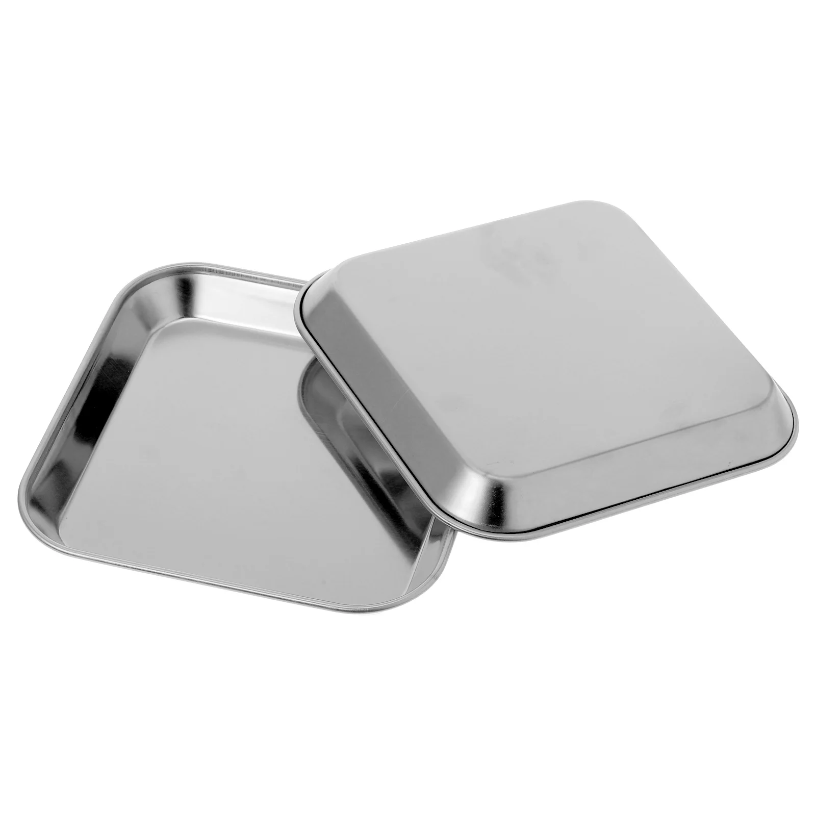 2pcs Thickened Stainless Steel Dinner Plates Silver Trays for Oven Baking Sheets Small Cookie Sheet Lunch Tray Square Pan
2pcs Thickened Stainless Steel Dinner Plates Silver Trays for Oven Baking Sheets Small Cookie Sheet Lunch Tray Square Pan