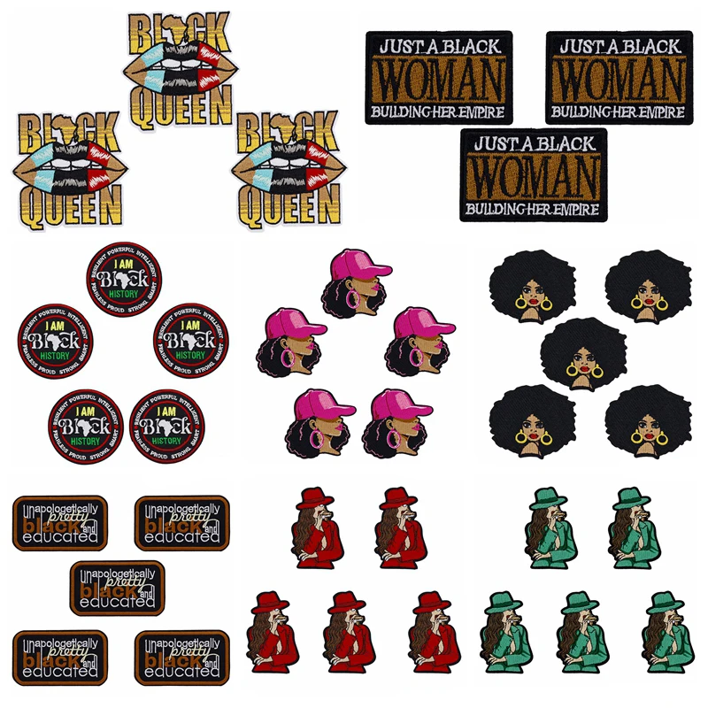 10 шт./компл., оптовая продажа, нашивка с вышивкой для черных девушек, железные нашивки для одежды, термоклеевые нашивки на одежде, сделай сам, пришить аппликацию
10 шт./компл., оптовая продажа, нашивка с вышивкой для черных девушек, железные нашивки для одежды, термоклеевые нашивки на одежде, сделай сам, пришить аппликацию