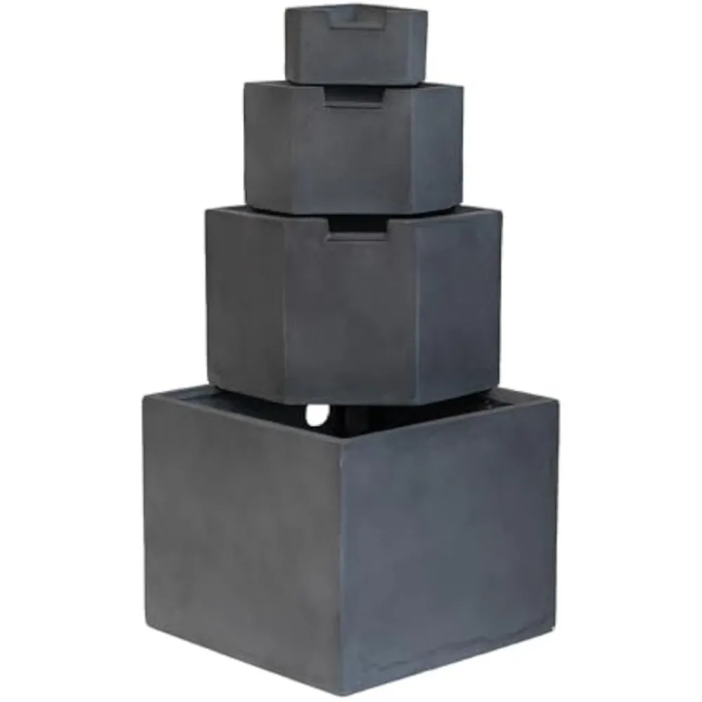 Four-Tier Block Water Fountain for Outdoor Use, Modern Minimalist Design, Gray Cement Finish, 41.7 inches Tall
Four-Tier Block Water Fountain for Outdoor Use, Modern Minimalist Design, Gray Cement Finish, 41.7 inches Tall