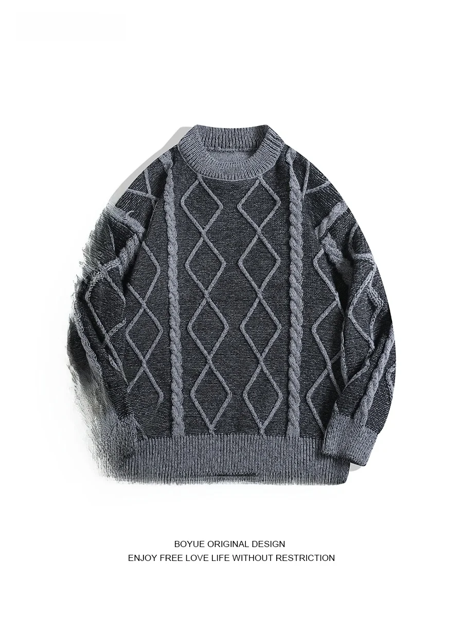 Ретро круглый трикотаж для мальчиков, свитер со старыми деньгами, осень-зима, для мужчин и женщин, клетчатый дизайн, базовый слой, повседневный свободный крой
Ретро круглый трикотаж для мальчиков, свитер со старыми деньгами, осень-зима, для мужчин и женщин, клетчатый дизайн, базовый слой, повседневный свободный крой