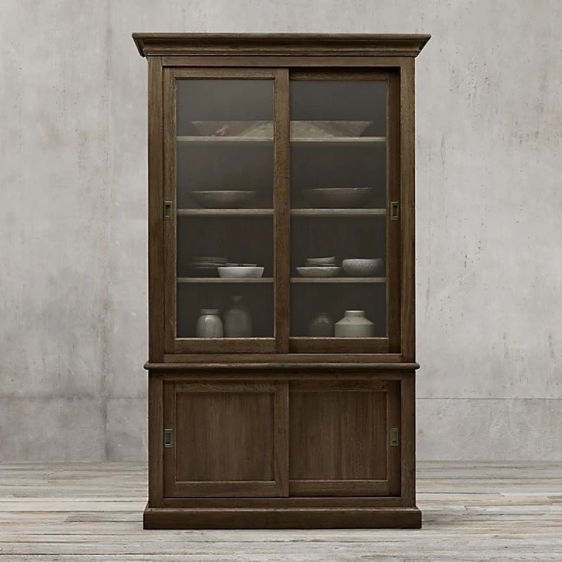 French rural retro furniture Nordic dining side cabinet Solid wood side cabinet American simple solid wood bookcase
French rural retro furniture Nordic dining side cabinet Solid wood side cabinet American simple solid wood bookcase