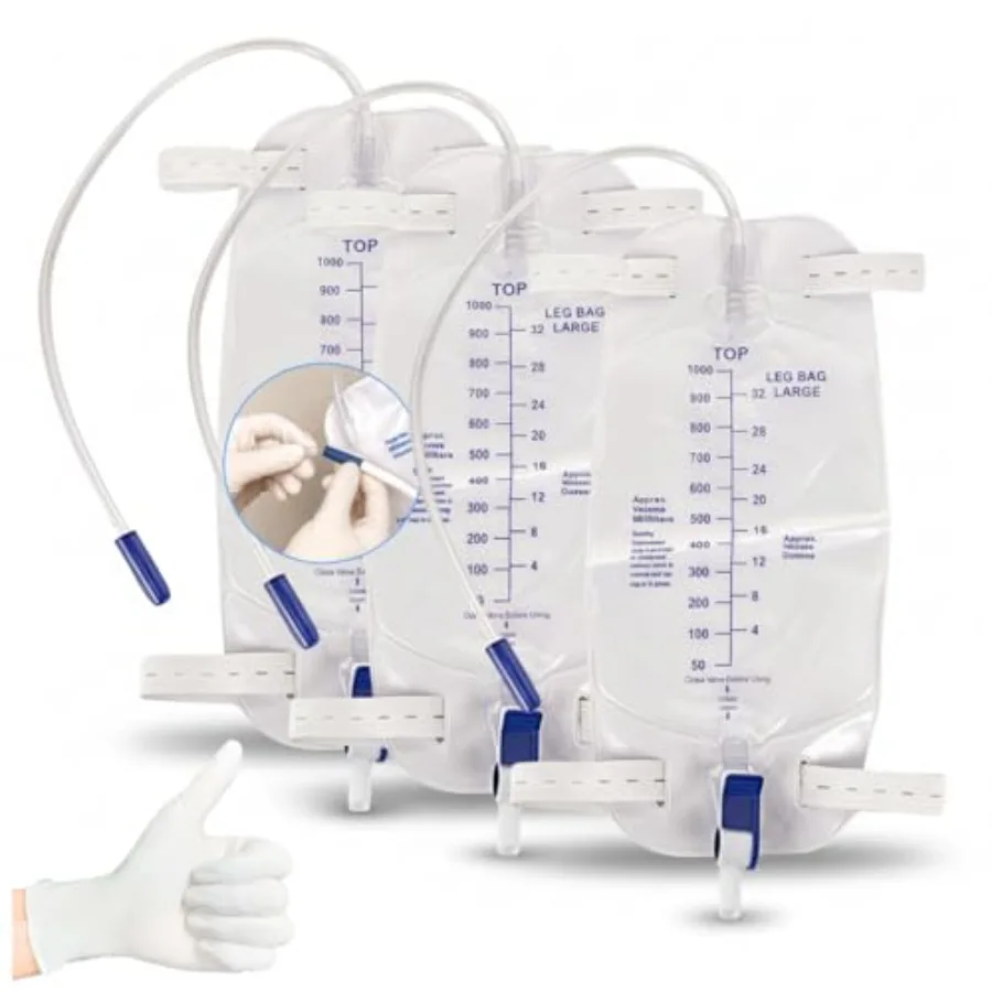 Leg Bag 1000mL/33.8oz Urinary Catheter for Men, WomenFoley Catheter Leg Bag Anti-Reflux Valve, Easy Flip Drain, 18 Tubing, Adju
Leg Bag 1000mL/33.8oz Urinary Catheter for Men, WomenFoley Catheter Leg Bag Anti-Reflux Valve, Easy Flip Drain, 18 Tubing, Adju