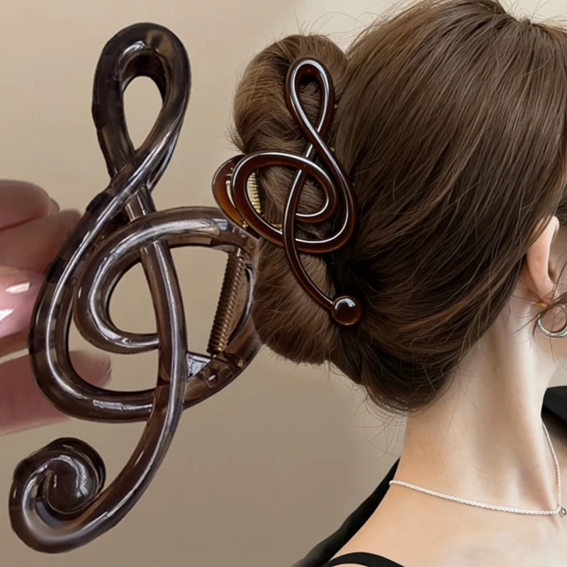 Tea Color Large Hair Claw Clips Retro Resin Big Size Ins Musical Note Hairpin Simple Fashion Headwear Accessories for Women Girl
Tea Color Large Hair Claw Clips Retro Resin Big Size Ins Musical Note Hairpin Simple Fashion Headwear Accessories for Women Girl