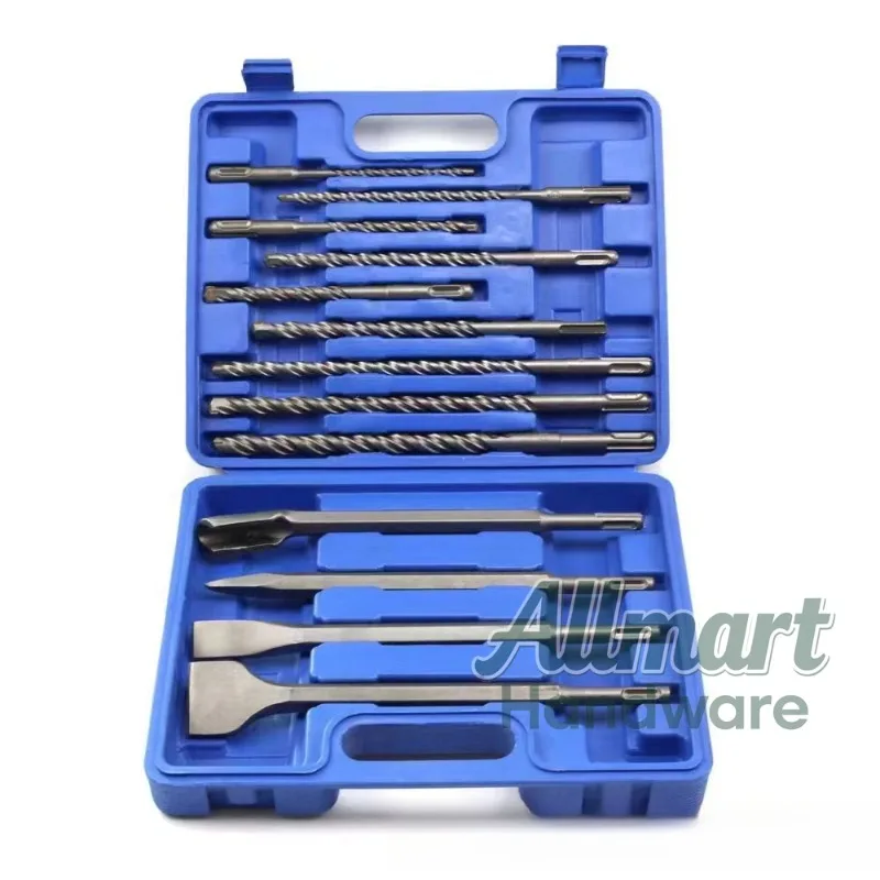 17/13 Piece Round-Handled Impact Hammer Drill Bit Chisel Plastic Box Set Concrete Point Flat Chisel Drilling Tool
17/13 Piece Round-Handled Impact Hammer Drill Bit Chisel Plastic Box Set Concrete Point Flat Chisel Drilling Tool