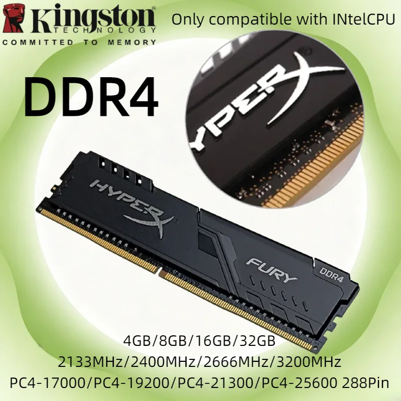 Kingston Desktop Memoria DDR4 8GB 16GB Multi Frequency 288Pin RAM Stick Exclusive Compatibility with Intel Processor PC
Kingston Desktop Memoria DDR4 8GB 16GB Multi Frequency 288Pin RAM Stick Exclusive Compatibility with Intel Processor PC