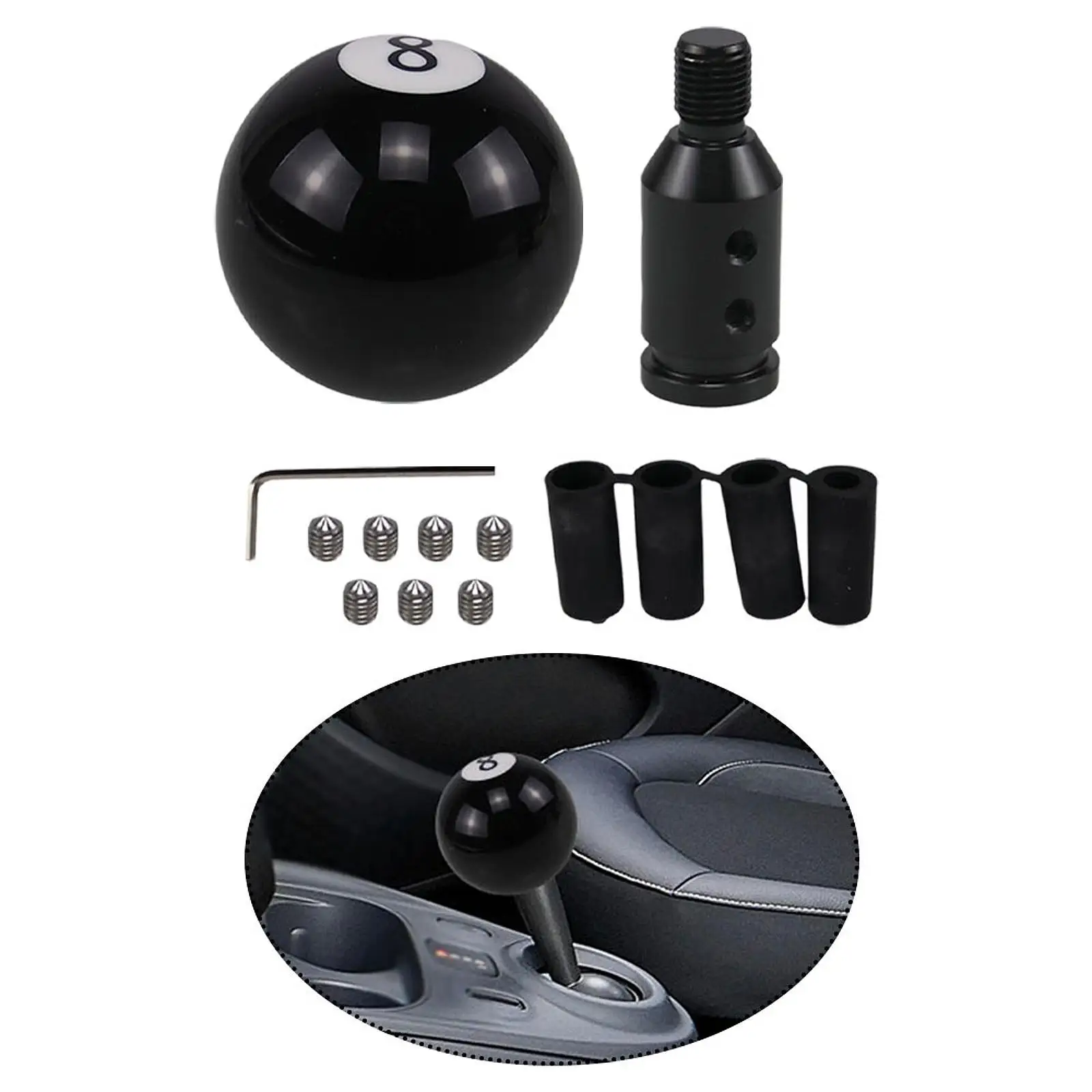 Black Universal 8 Ball Car Gear Shift Knob PC Aluminum Billiard Style Lever Head for Manual Transmission Vehicles
Black Universal 8 Ball Car Gear Shift Knob PC Aluminum Billiard Style Lever Head for Manual Transmission Vehicles
