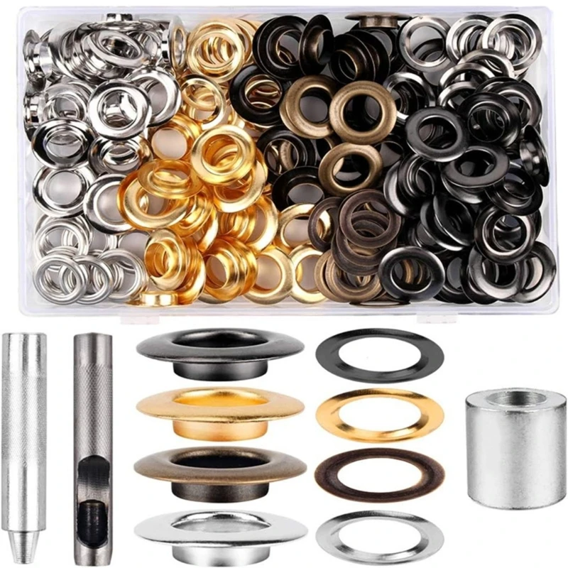 100 Set Grommets Tool Kits 12mm Grommets Eyelets with Setting Tool and Storage Box for Fabric Curtains Leather Clothes Dropship
100 Set Grommets Tool Kits 12mm Grommets Eyelets with Setting Tool and Storage Box for Fabric Curtains Leather Clothes Dropship