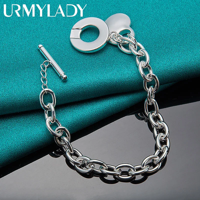 URMYLADY Fine 925 Sterling Silver Heart Pendant OT Chain Bracelet For Women Wedding Party Fashion Charm Jewelry
URMYLADY Fine 925 Sterling Silver Heart Pendant OT Chain Bracelet For Women Wedding Party Fashion Charm Jewelry