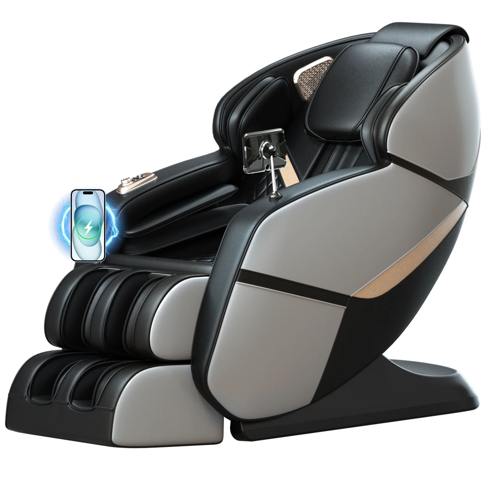 Массажное кресло для всего тела, кресло с нулевой гравитацией, портативное кресло для разминания и избиения прямой рейки, Bluetooth-подушки безопасности, ролики для ног, серый цвет
Массажное кресло для всего тела, кресло с нулевой гравитацией, портативное кресло для разминания и избиения прямой рейки, Bluetooth-подушки безопасности, ролики для ног, серый цвет