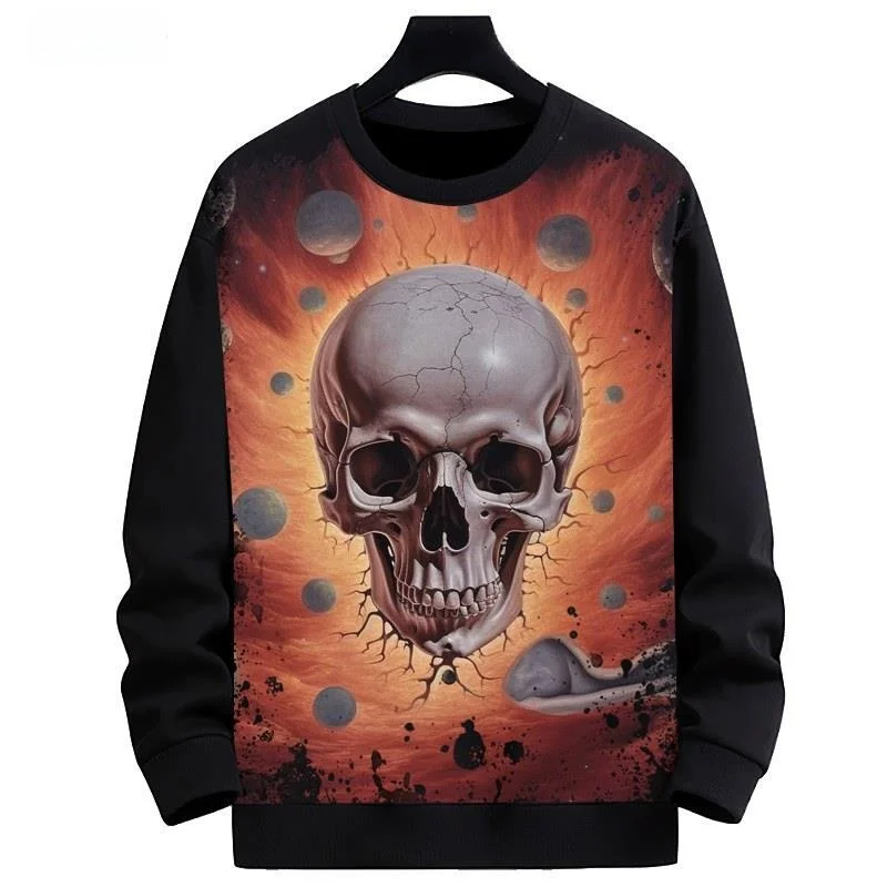 New Horror Skull Pattern Fleece Lined Hoodie Digital Print Clothing Men's Basic Style Polyester Fiber Deformable And Warm
New Horror Skull Pattern Fleece Lined Hoodie Digital Print Clothing Men's Basic Style Polyester Fiber Deformable And Warm