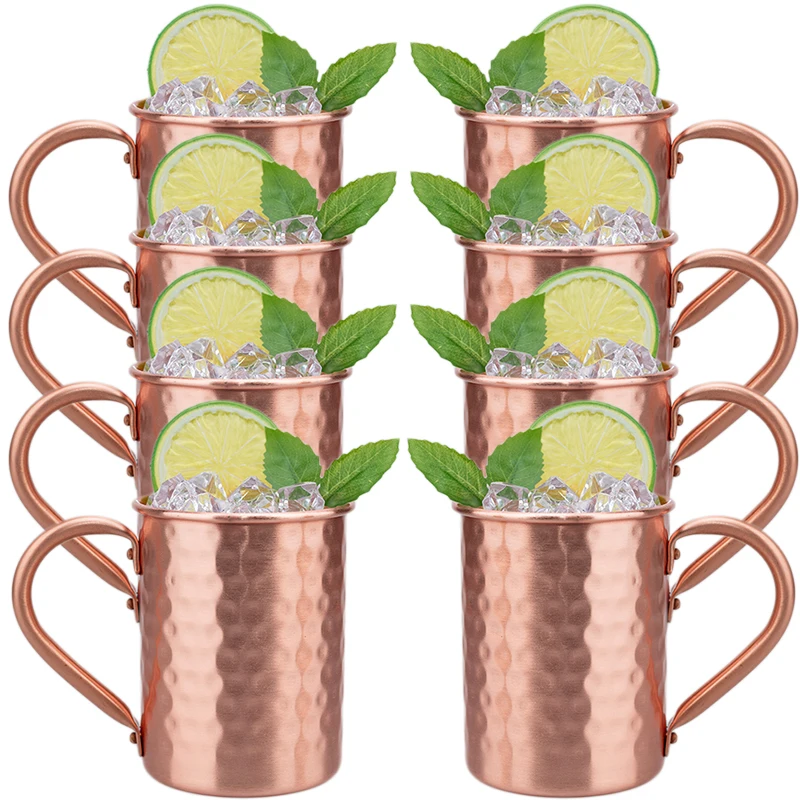 8Pcs 100% Copper Cups Pure Solid Moscow Mule PURE Copper Mugs-Shaped 400ml Cocktail Cups Beer Milk Mug Drinkware
8Pcs 100% Copper Cups Pure Solid Moscow Mule PURE Copper Mugs-Shaped 400ml Cocktail Cups Beer Milk Mug Drinkware