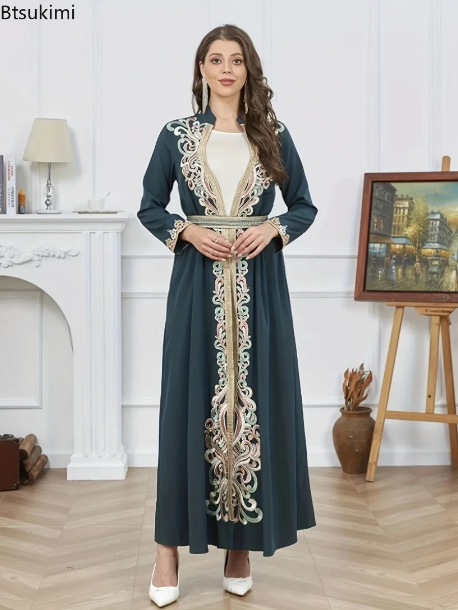 Muslim Elegant Ladies Dress Sets Long Sleeve Cardigan with Inner Dress Saudi Arab Abaya Suit Women Evening Dresses Islam Clothes
Muslim Elegant Ladies Dress Sets Long Sleeve Cardigan with Inner Dress Saudi Arab Abaya Suit Women Evening Dresses Islam Clothes