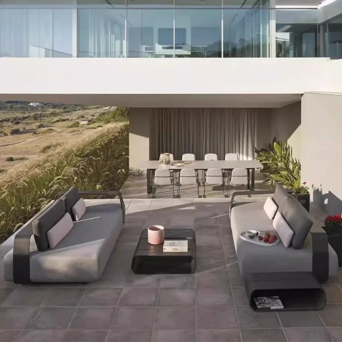 Outdoor sofa courtyard designer hotel rain and sun protection aluminum alloy open-air garden B & B leisure
Outdoor sofa courtyard designer hotel rain and sun protection aluminum alloy open-air garden B & B leisure