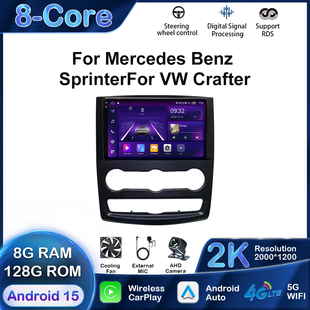 10" Android 15 For Mercedes Benz Sprinter For VW Crafter 2009 Car Radio Multimedia Player GPS Navigation Stere Carplay Head Unit
10" Android 15 For Mercedes Benz Sprinter For VW Crafter 2009 Car Radio Multimedia Player GPS Navigation Stere Carplay Head Unit