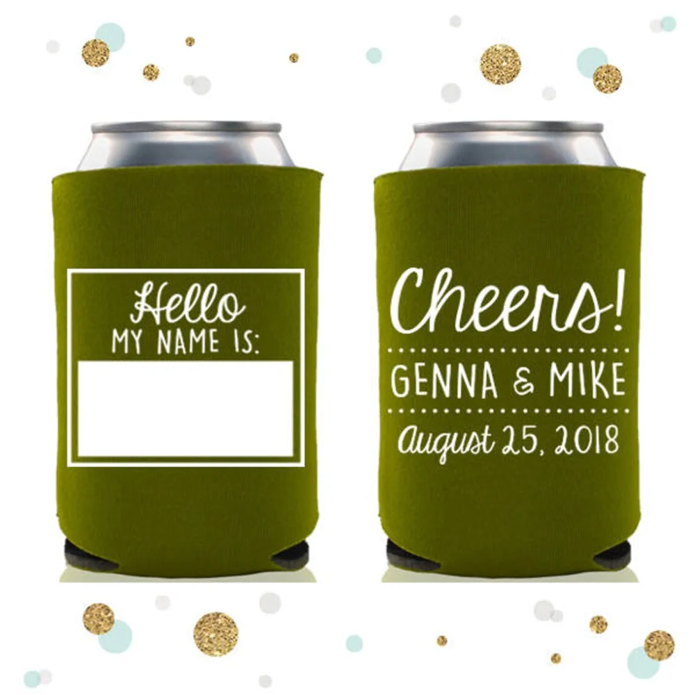 Cheers - Hello My Name Is - Writable - Wedding Can Cooler #65R- Custom - Wedding Favors, Beverage Insulators, Beer Huggers
Cheers - Hello My Name Is - Writable - Wedding Can Cooler #65R- Custom - Wedding Favors, Beverage Insulators, Beer Huggers