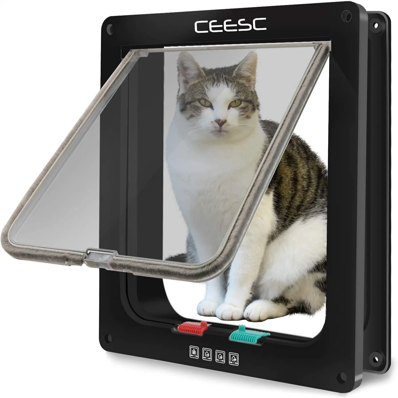 Extra Large Cat Door 11 X 9.8 Inches 4 Way Locking Pet Door For Interior Exterior Doors With Transparent Flap For Cats And Small Dogs Black
Extra Large Cat Door 11 X 9.8 Inches 4 Way Locking Pet Door For Interior Exterior Doors With Transparent Flap For Cats And Small Dogs Black