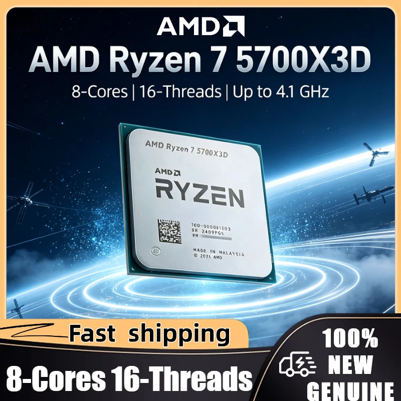 AMD Ryzen 7 5700X3D for X570/B550 Chipsets Ryzen 5000 Series 8-Cores 16-Threads 4.1 GHz Boost 3 GHz Base 105W AM4 DDR4 Bulk CPU
AMD Ryzen 7 5700X3D for X570/B550 Chipsets Ryzen 5000 Series 8-Cores 16-Threads 4.1 GHz Boost 3 GHz Base 105W AM4 DDR4 Bulk CPU