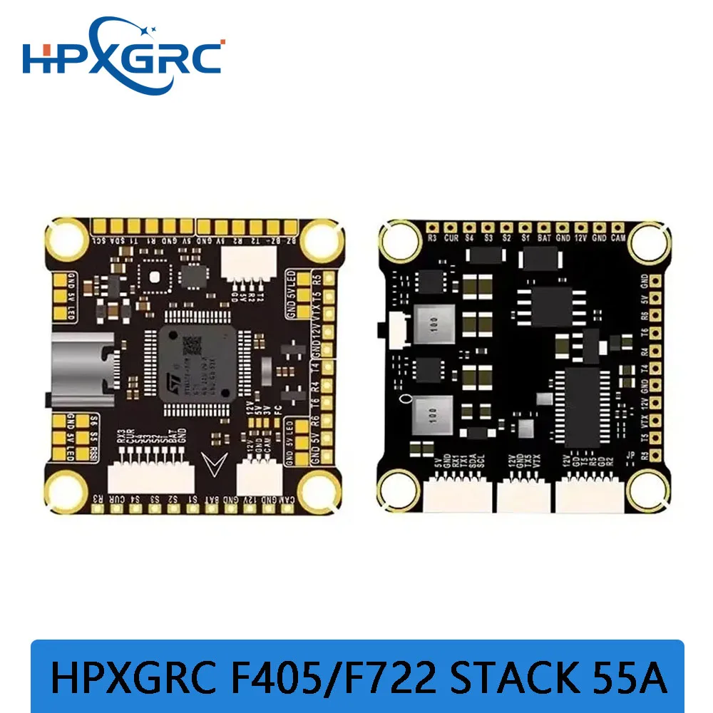 HPXGRC F405 F722 Flight Stack w/ 55A ESC 16MB Blackbox ICM42688P Gyro, Plug & Play 30.5x30.5mm for FPV Racing RC Drone
HPXGRC F405 F722 Flight Stack w/ 55A ESC 16MB Blackbox ICM42688P Gyro, Plug & Play 30.5x30.5mm for FPV Racing RC Drone