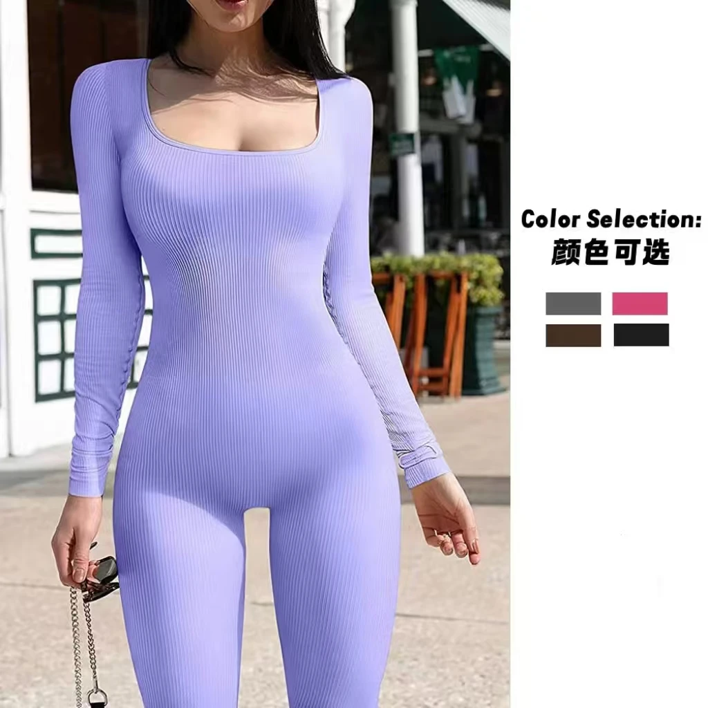 Seamless Threaded Long-Sleeved Jumpsuit, Yoga Wear, Outdoor Sports and Fitness Trousers, Sports All-In-One Wear for Women
Seamless Threaded Long-Sleeved Jumpsuit, Yoga Wear, Outdoor Sports and Fitness Trousers, Sports All-In-One Wear for Women