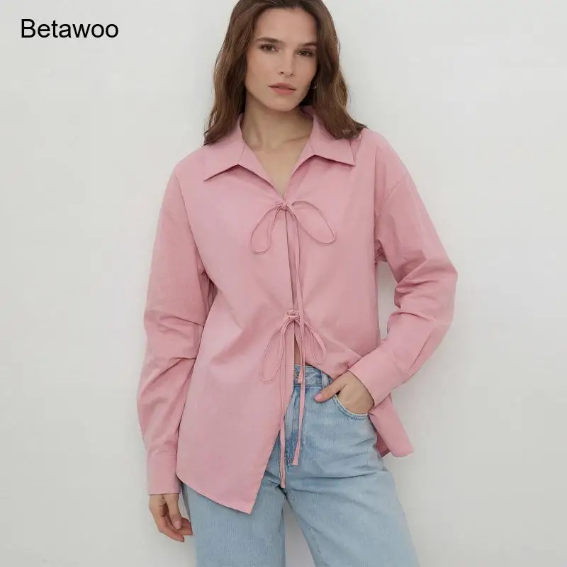 Womens Pink Button Down Shirt with Tie Front Details Long Sleeve for Casual and Daily
Womens Pink Button Down Shirt with Tie Front Details Long Sleeve for Casual and Daily
