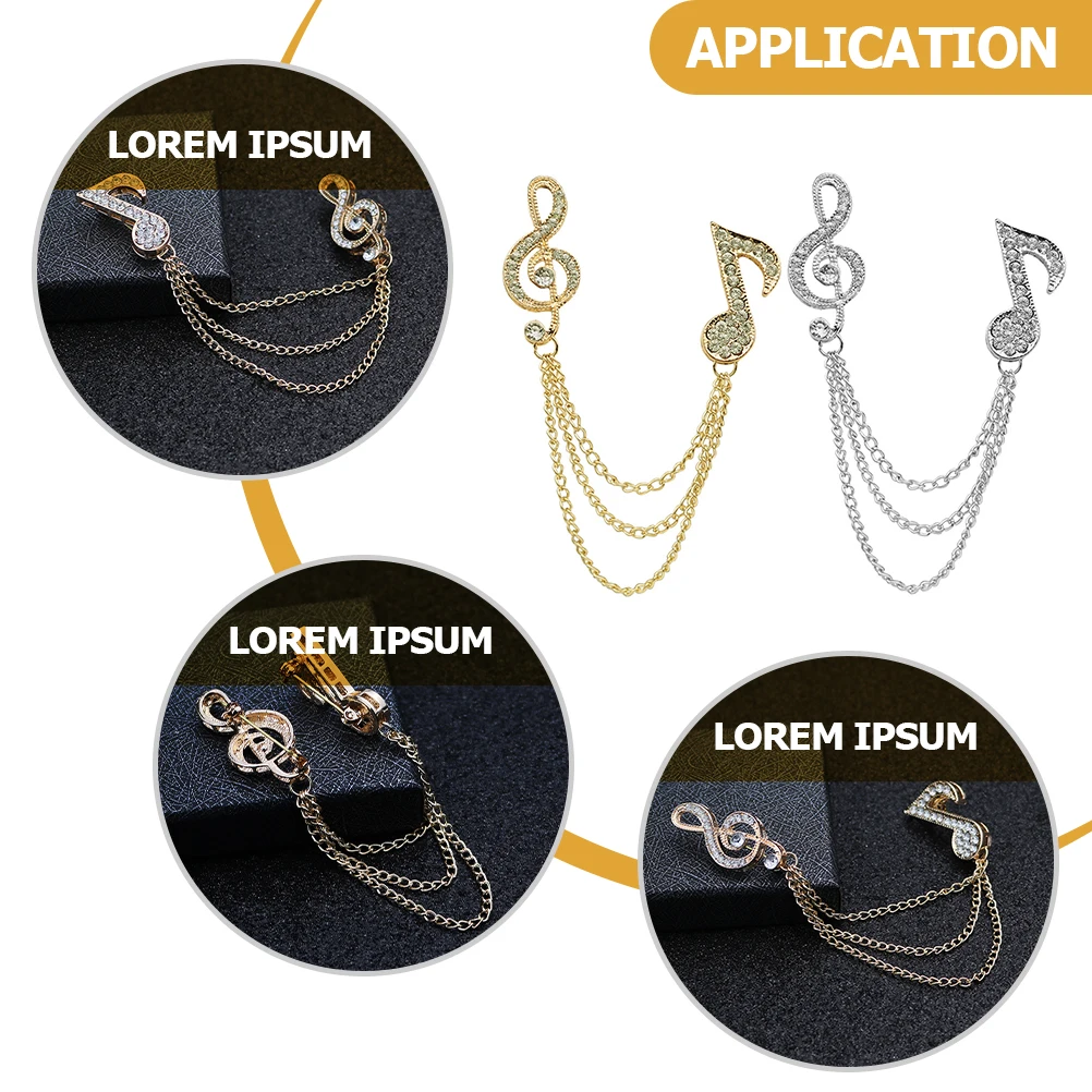2 Pcs Music Brooch Alloy Jewelry for Men Shirt Collar Lapel Pin Note Creative Fashion Accessory Metal Pin Brooch
2 Pcs Music Brooch Alloy Jewelry for Men Shirt Collar Lapel Pin Note Creative Fashion Accessory Metal Pin Brooch