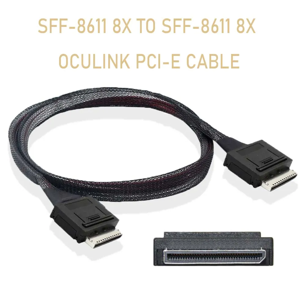 Oculink 8x SFF-8611 8-Lane To SFF-8611 8x SSD Data Active Cable PCI-Express 0.5m 80pin Male To OCuLink 8x 80pin Male 16Gbps NVME
Oculink 8x SFF-8611 8-Lane To SFF-8611 8x SSD Data Active Cable PCI-Express 0.5m 80pin Male To OCuLink 8x 80pin Male 16Gbps NVME