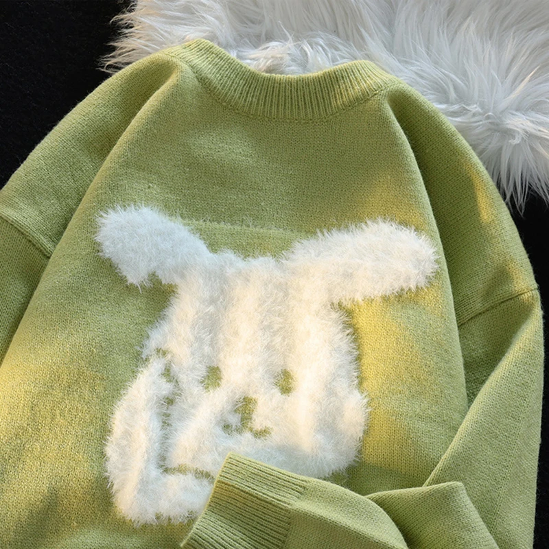 Spring Autumn Rabbit Men O Neck Long Sleeve Sweater Cute Cartoon Print Preppy Style Fashion Casual Oversized Couple Knitted Tops
Spring Autumn Rabbit Men O Neck Long Sleeve Sweater Cute Cartoon Print Preppy Style Fashion Casual Oversized Couple Knitted Tops