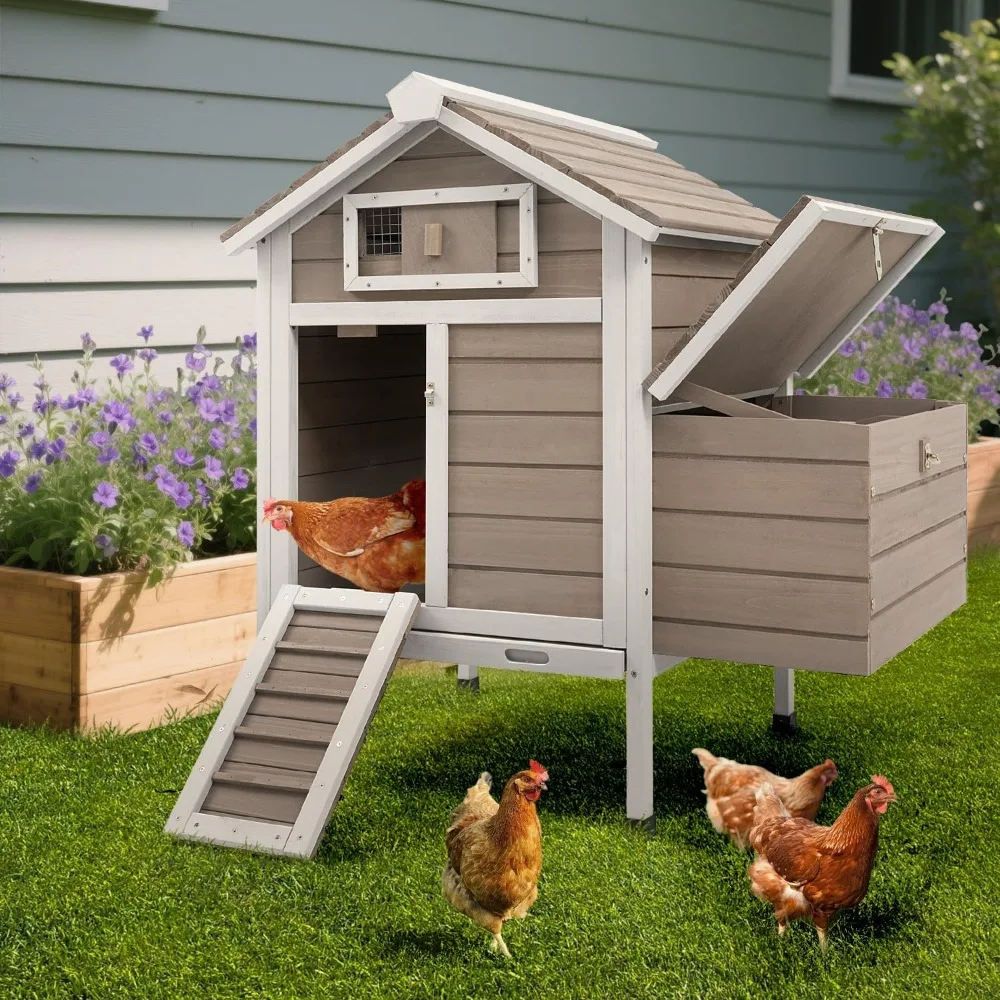 Chicken Coop Chicken House Outdoor with Nesting Box, Wooden Rabbit Hutch Poultry Cage with Removable Trays, Indoor Hen Duck Pet
Chicken Coop Chicken House Outdoor with Nesting Box, Wooden Rabbit Hutch Poultry Cage with Removable Trays, Indoor Hen Duck Pet
