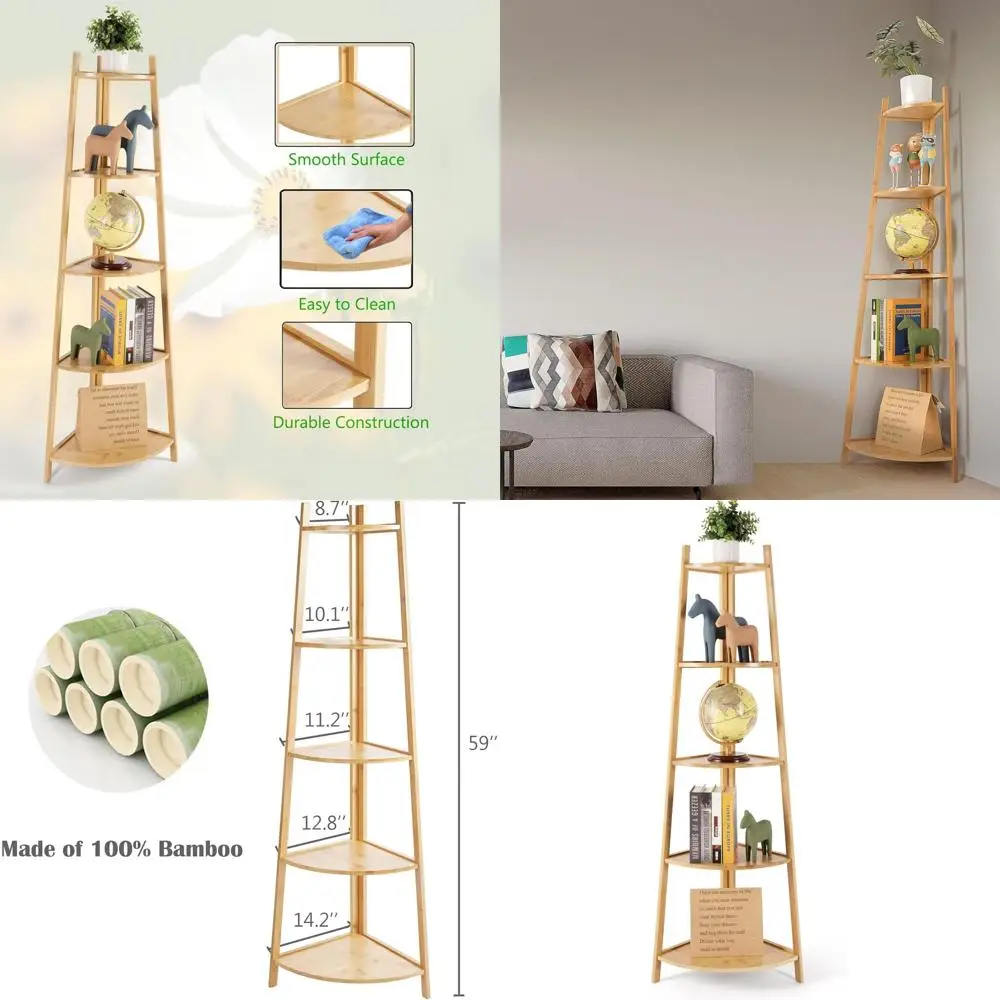 59 Bamboo 5-Tier Display Stand for Organized Storage
59 Bamboo 5-Tier Display Stand for Organized Storage