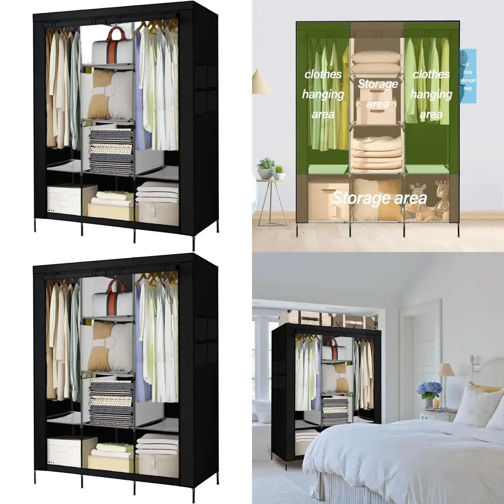 Переносной шкаф-органайзер на колесиках с черным тканевым чехлом для спальни
Переносной шкаф-органайзер на колесиках с черным тканевым чехлом для спальни