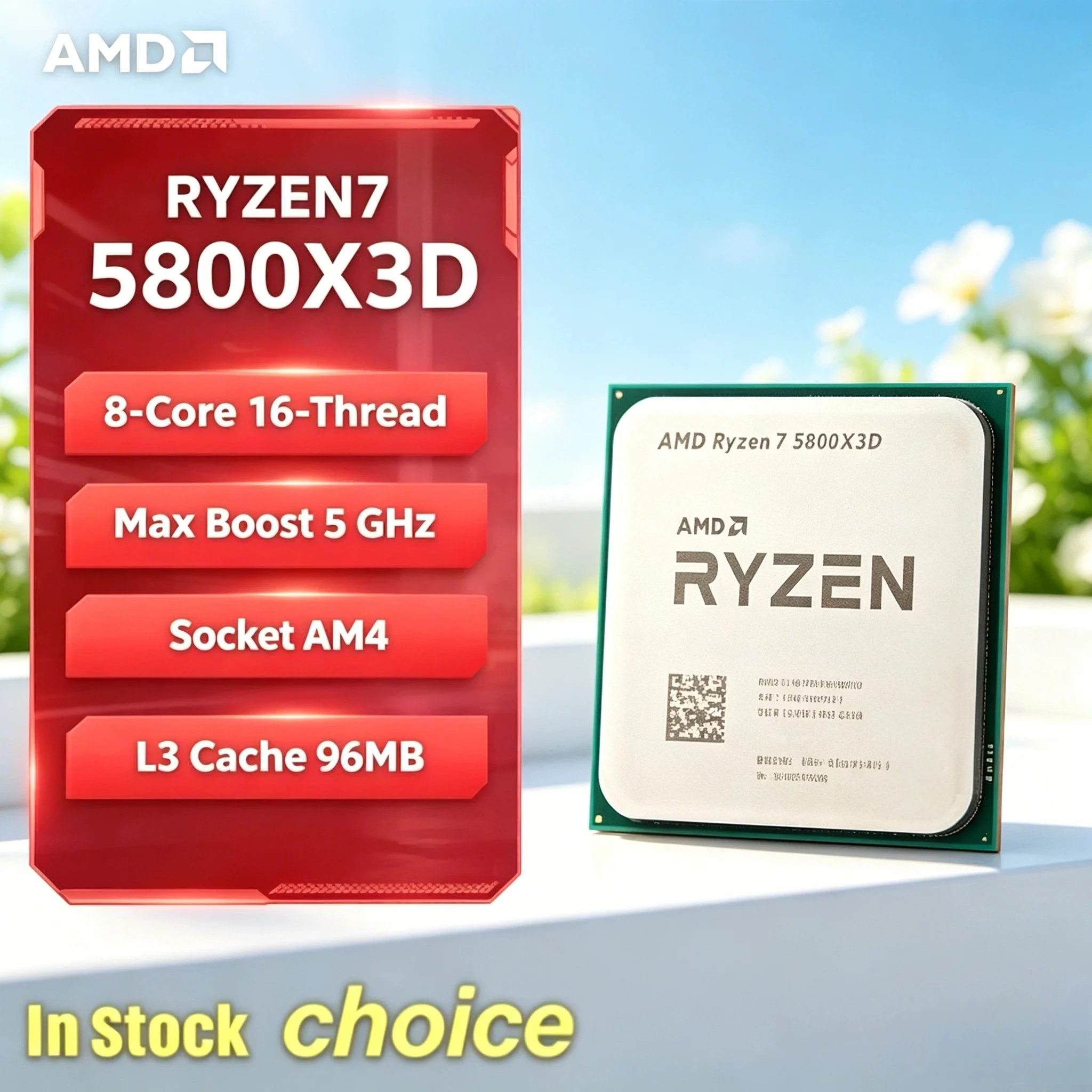 New AMD R7 5800X3D 5GHz 8 Core 16 Thread 96MB DDR4 105W Socket AM4 Gaming CPU 5000 Series Unpacked Loose Piece V30 Pro
New AMD R7 5800X3D 5GHz 8 Core 16 Thread 96MB DDR4 105W Socket AM4 Gaming CPU 5000 Series Unpacked Loose Piece V30 Pro