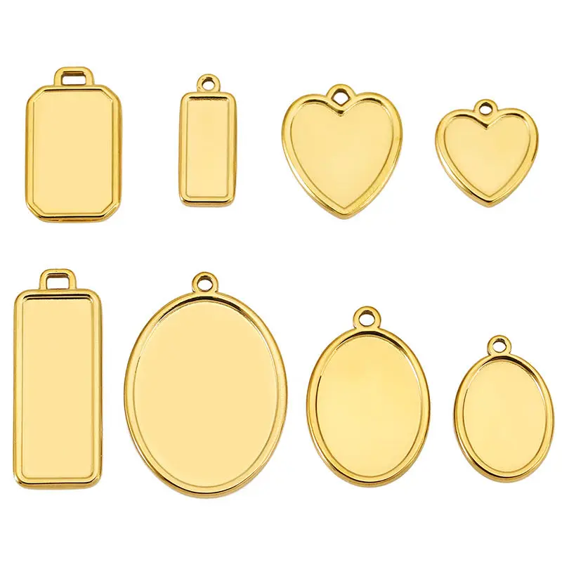 5pcs/lot Stainless Oval Rectangle Blank Bezel Pendant Trays Cabochon Base DIY Earring Heart Pendant Base Necklace Jewelry Making
5pcs/lot Stainless Oval Rectangle Blank Bezel Pendant Trays Cabochon Base DIY Earring Heart Pendant Base Necklace Jewelry Making