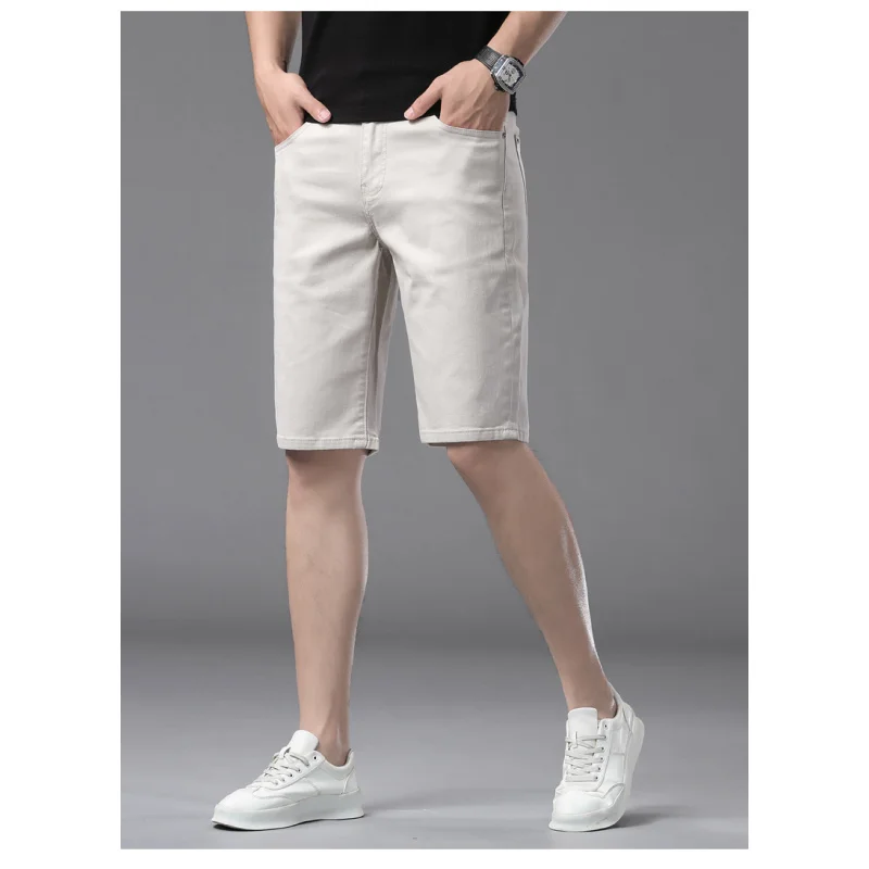 DM6300 European style new summer denim shorts elastic Slim casual versatile apricot jade colour five trousers
DM6300 European style new summer denim shorts elastic Slim casual versatile apricot jade colour five trousers