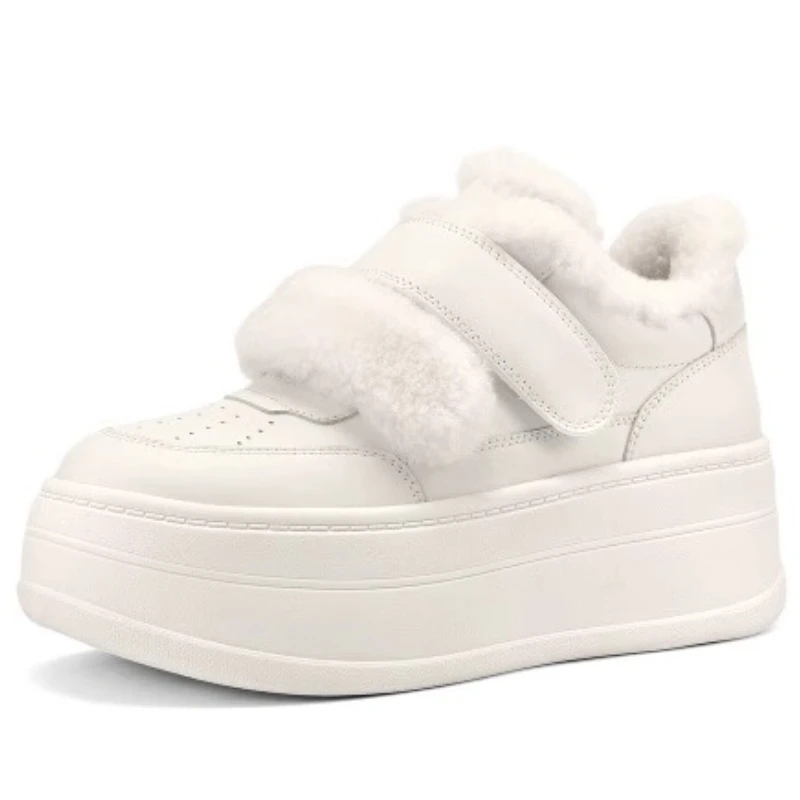 Genuine Leather Thick Soled Casual Cotton Shoes for Women's 6.5cm Autumn and Winter Height Increasing Shoes Warm and Plush Shoes
Genuine Leather Thick Soled Casual Cotton Shoes for Women's 6.5cm Autumn and Winter Height Increasing Shoes Warm and Plush Shoes