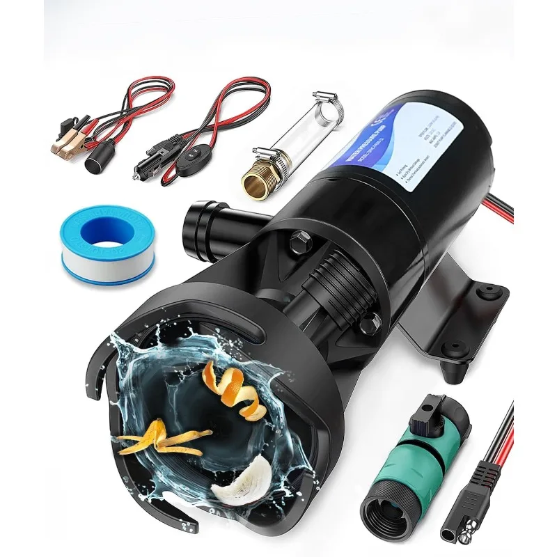 RV Macerator Pump 12V 12 GPM Lift 10FT Suction 3.2FT 43.5PSI, Portable Waste Water Pump
RV Macerator Pump 12V 12 GPM Lift 10FT Suction 3.2FT 43.5PSI, Portable Waste Water Pump