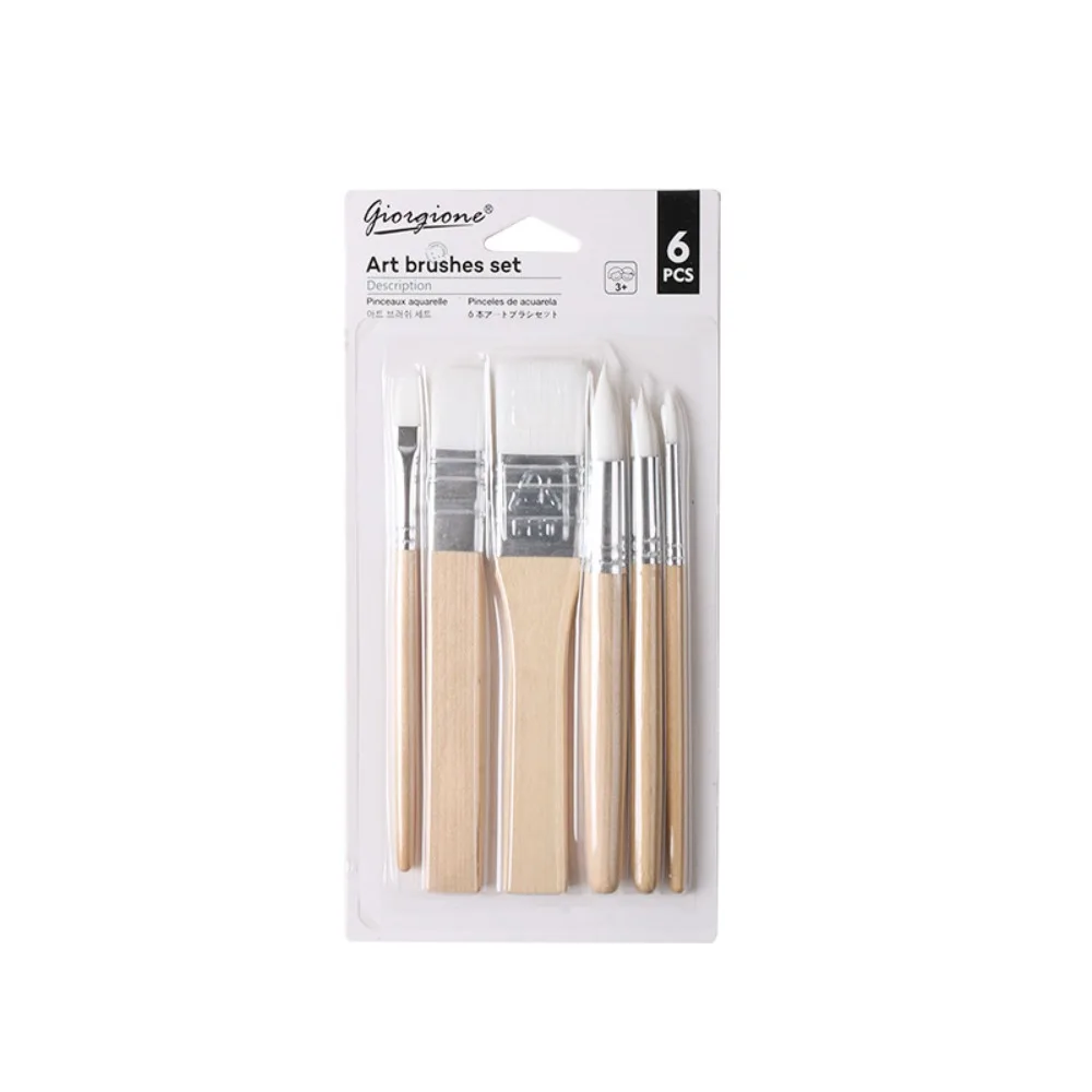 Art Paint 3/6pcs Painting Brush Set Professional Different Shape Watercolor Gouache Oil Brush Set Flat Tip Head Wooden Handle
Art Paint 3/6pcs Painting Brush Set Professional Different Shape Watercolor Gouache Oil Brush Set Flat Tip Head Wooden Handle