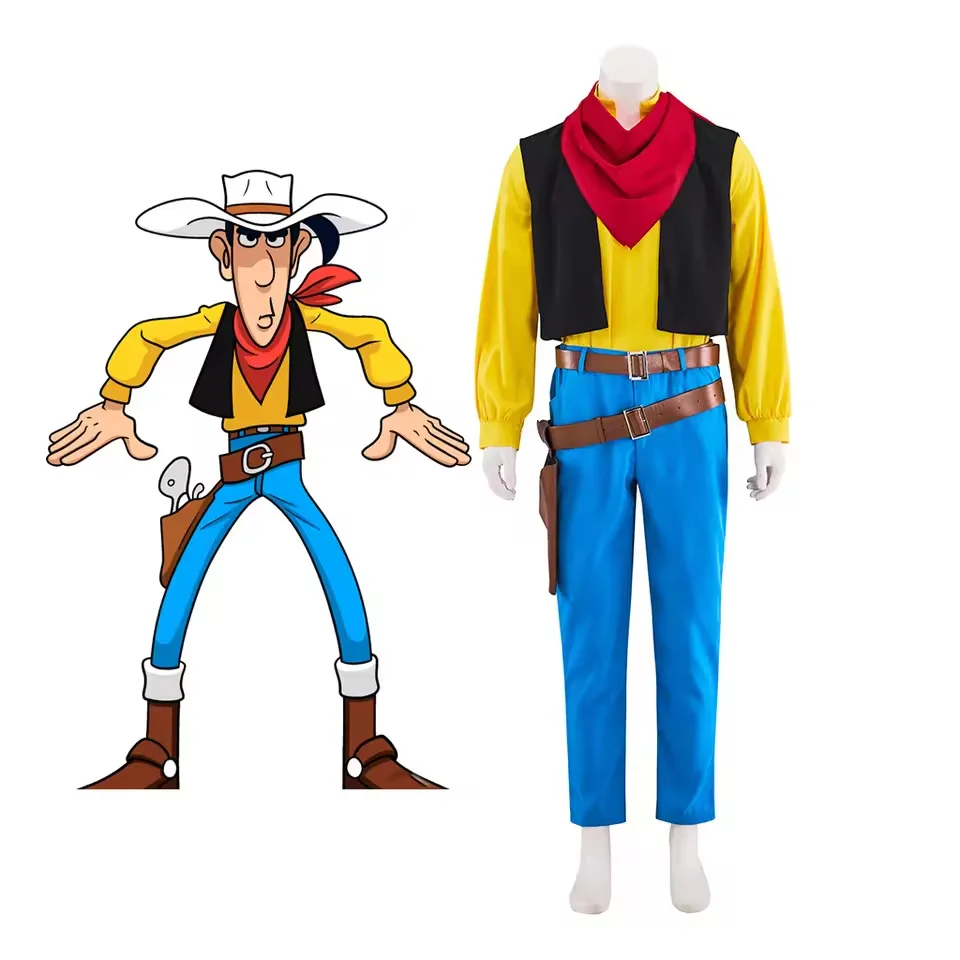 Cowboy Luke Cosplay Role Play Cartoon Lucky Luke Costume Disguise Adult Roleplay Male Fantasy Fancy Dress Up Party Clothes
Cowboy Luke Cosplay Role Play Cartoon Lucky Luke Costume Disguise Adult Roleplay Male Fantasy Fancy Dress Up Party Clothes
